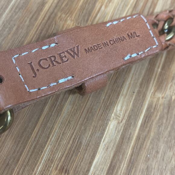 J. Crew braided leather and chain women’s M/L belt - Picture 2 of 4